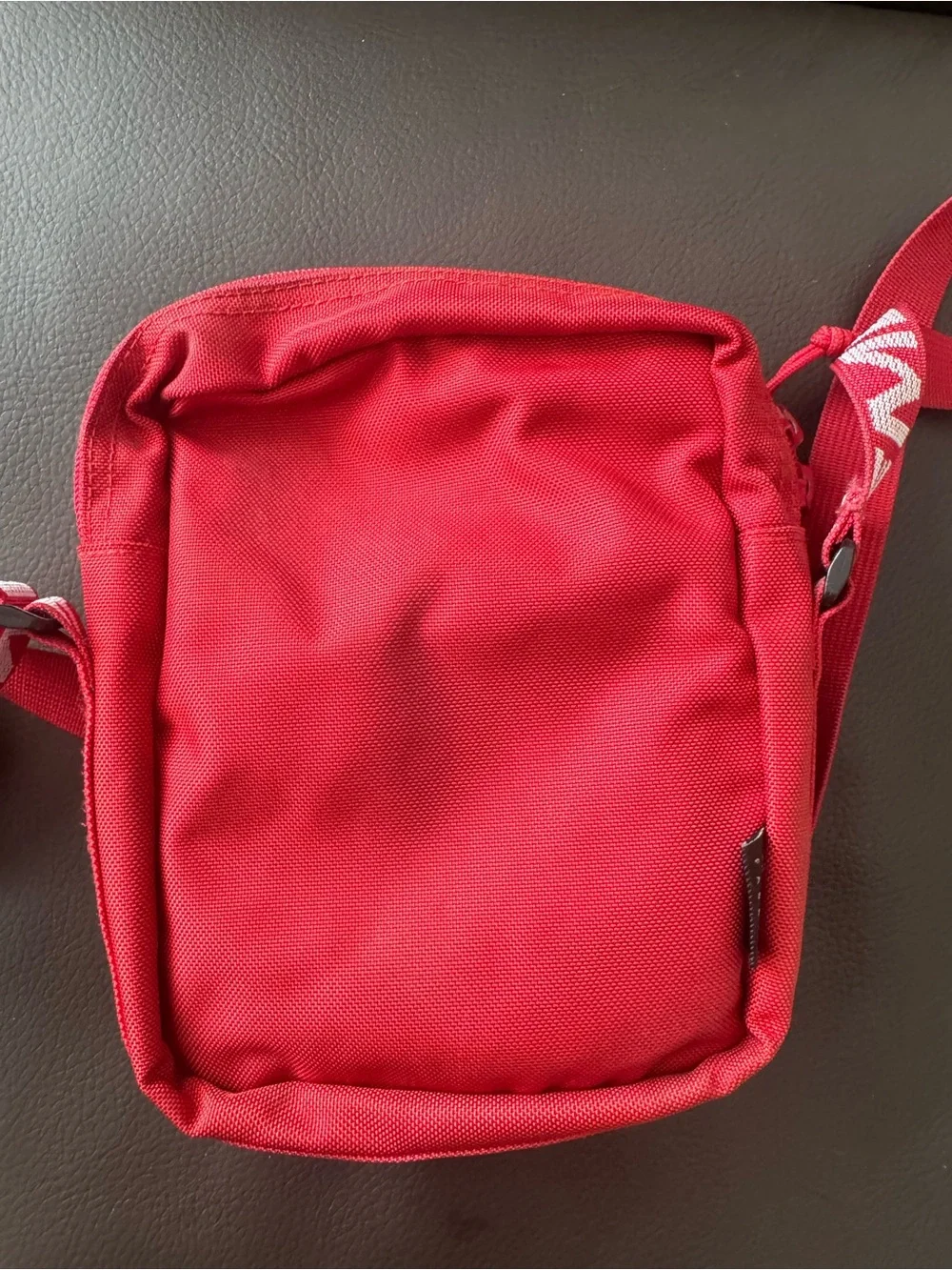 Supreme Red Messenger Crossbody Bag with Branded Strap